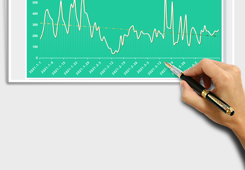 2025翠绿色柔和折线趋势图免费下载