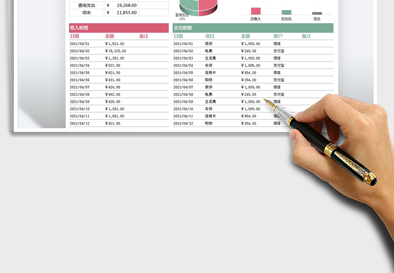 2025家庭收支日记帐免费下载