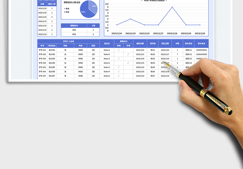 2025寒假去向统计表免费下载