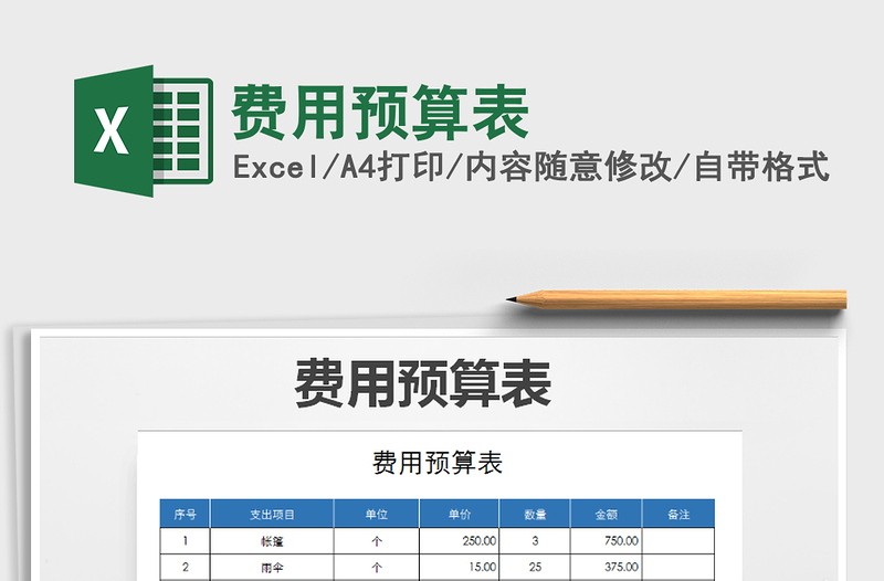 2025年费用预算表免费下载