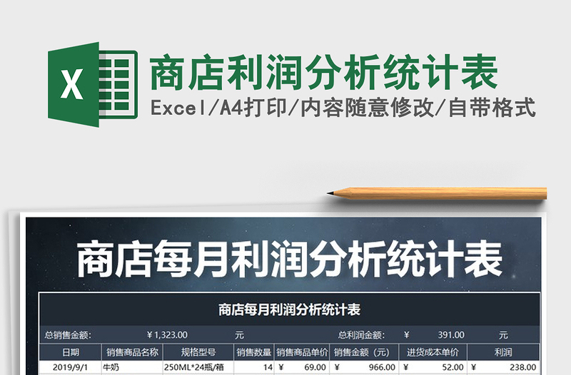 2025年商店利润分析统计表