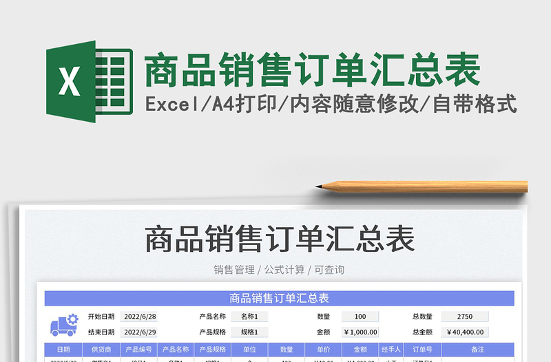 2025商品销售订单汇总表