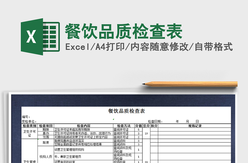 2025年餐饮品质检查表