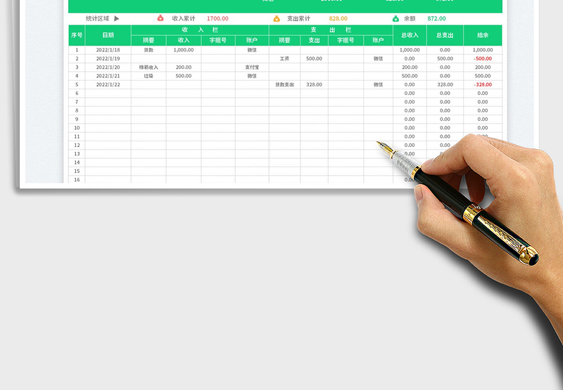 2024财务收支表-现金流量表exce表格
