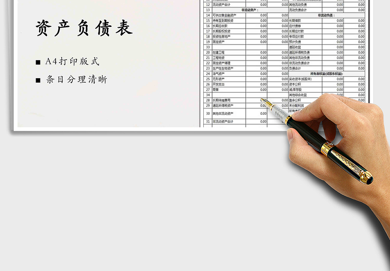 2025年资产负债表免费下载