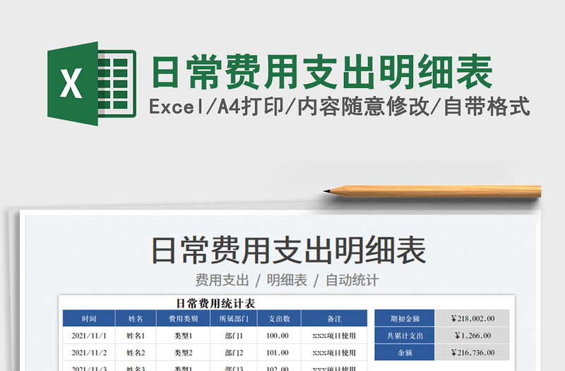 2025日常费用支出明细表免费下载