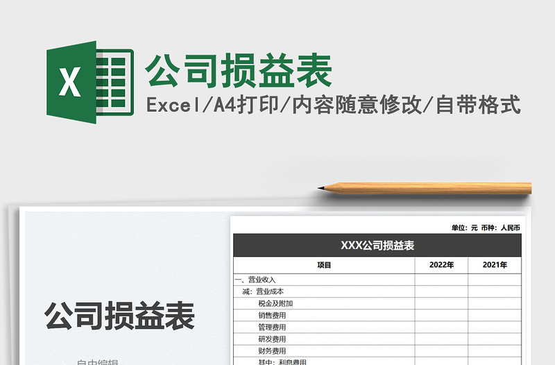 2025公司损益表免费下载