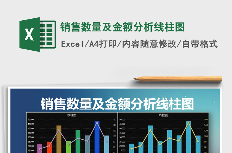 2025年销售数量及金额分析线柱图