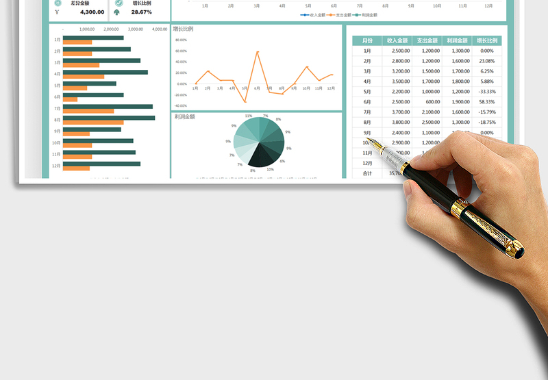 2025收入支出利润财务报表免费下载