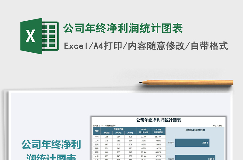 2025公司年终净利润统计图表免费下载
