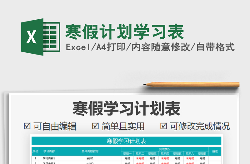 2025年寒假计划学习表