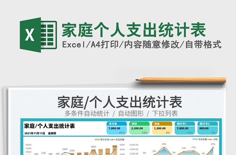 2025家庭个人支出统计表免费下载