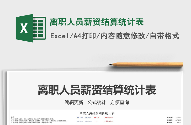 2025年离职人员薪资结算统计表