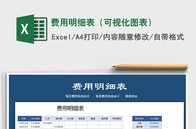 2025年费用明细表（可视化图表）