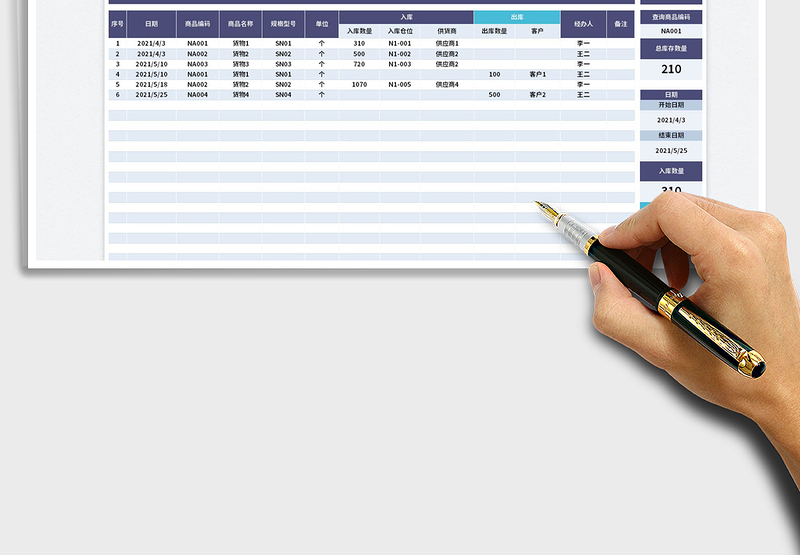 2025商品出入库明细表免费下载