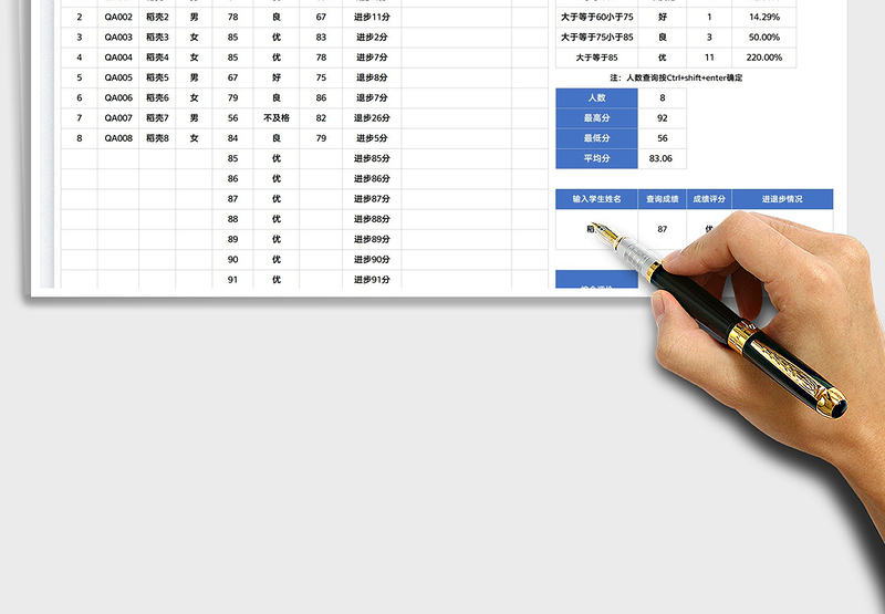 2025学生成绩分析表免费下载