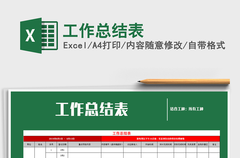 2025年工作总结表