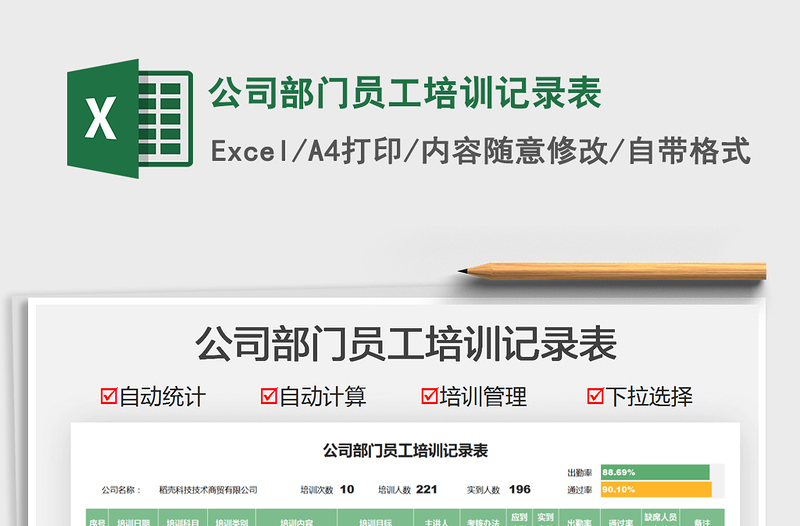 2025公司部门员工培训记录表免费下载