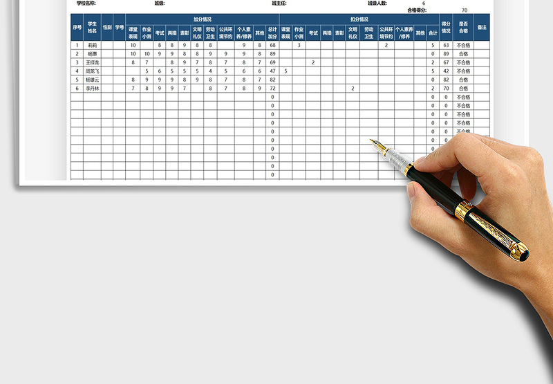 2025学生量化得分一览表免费下载