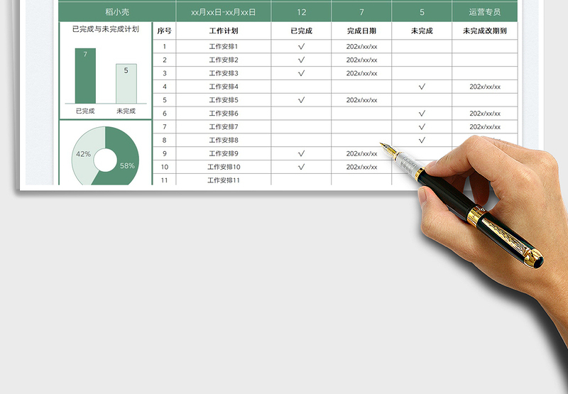 2025工作计划完成汇报表免费下载
