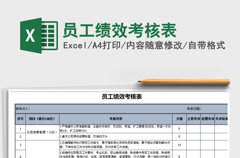 2025年员工绩效考核表
