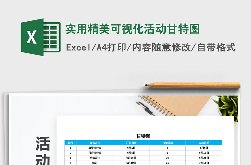 2025年实用精美可视化活动甘特图