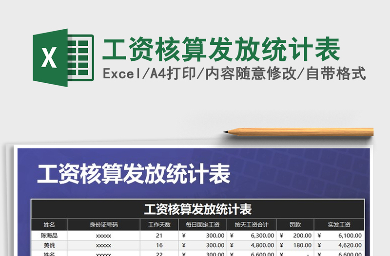 2025年工资核算发放统计表
