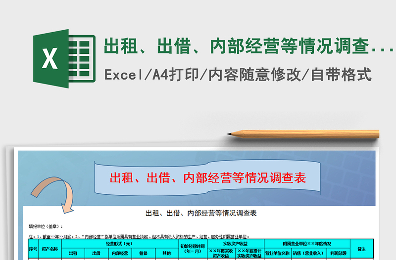 2025年出租、出借、内部经营等情况调查表免费下载
