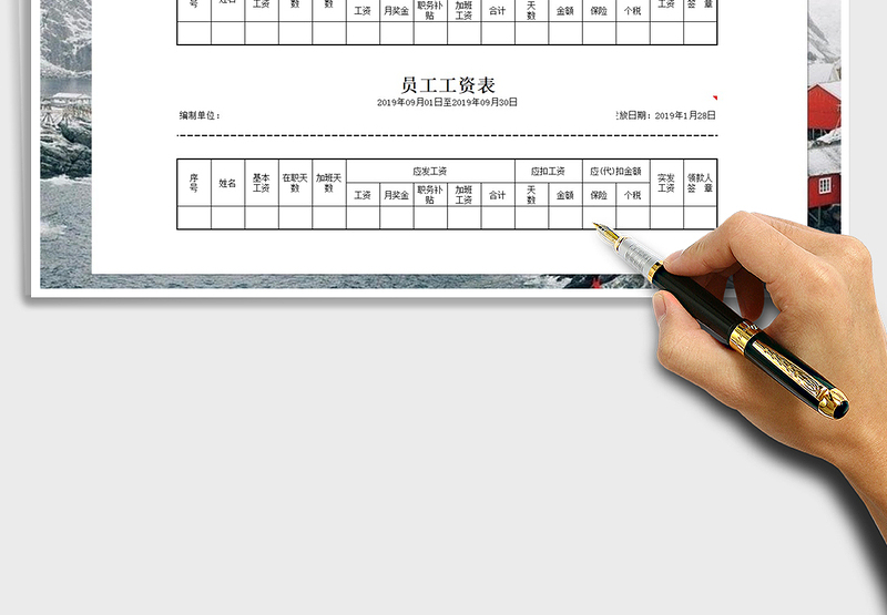 2025年员工工资条模板