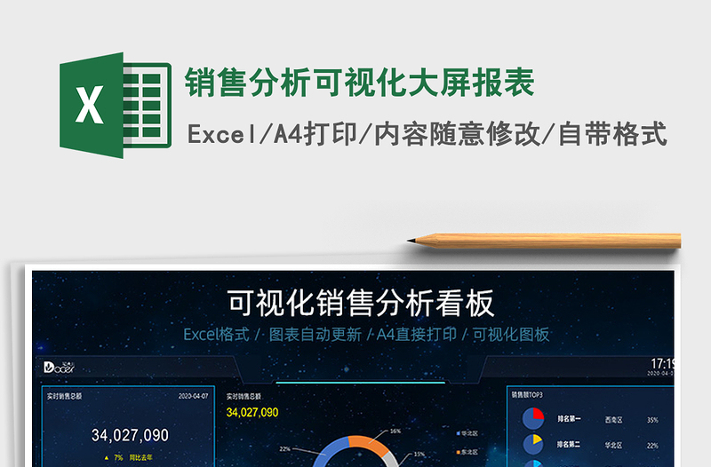 2024年销售分析可视化大屏报表