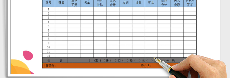 2025年工资发放表