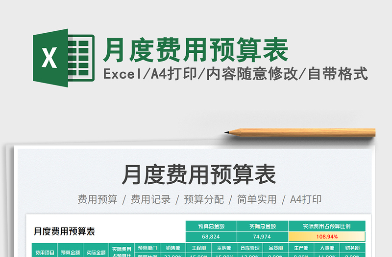 2025月度费用预算表免费下载