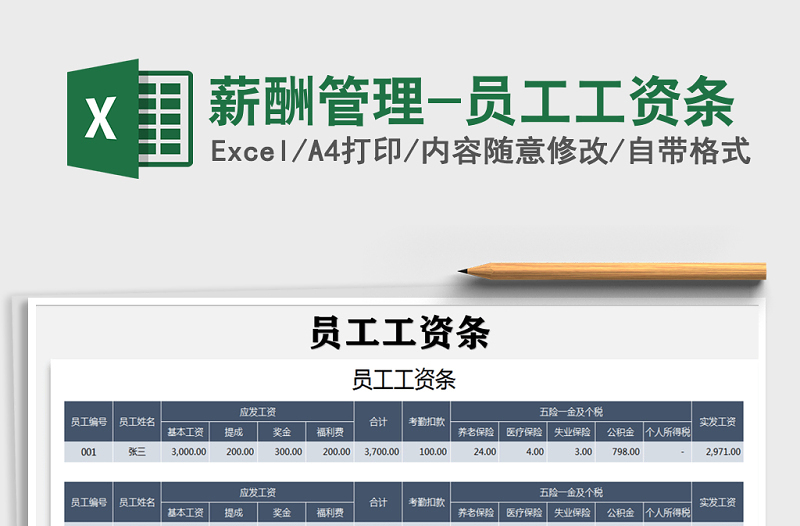 2025年薪酬管理-员工工资条