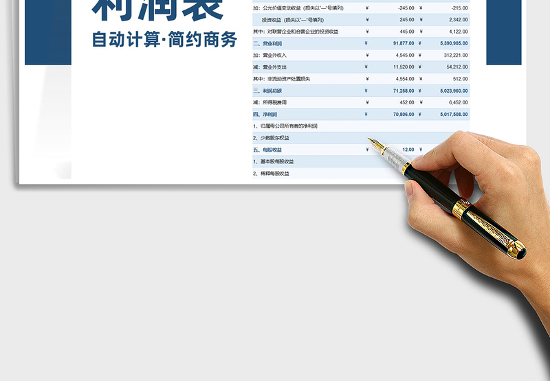 2025年损益利润表自动统计