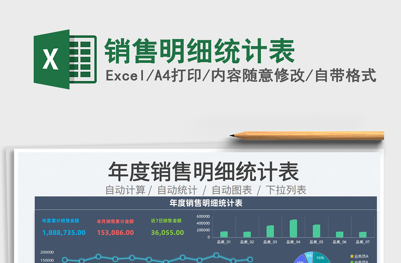 2025销售明细统计表免费下载