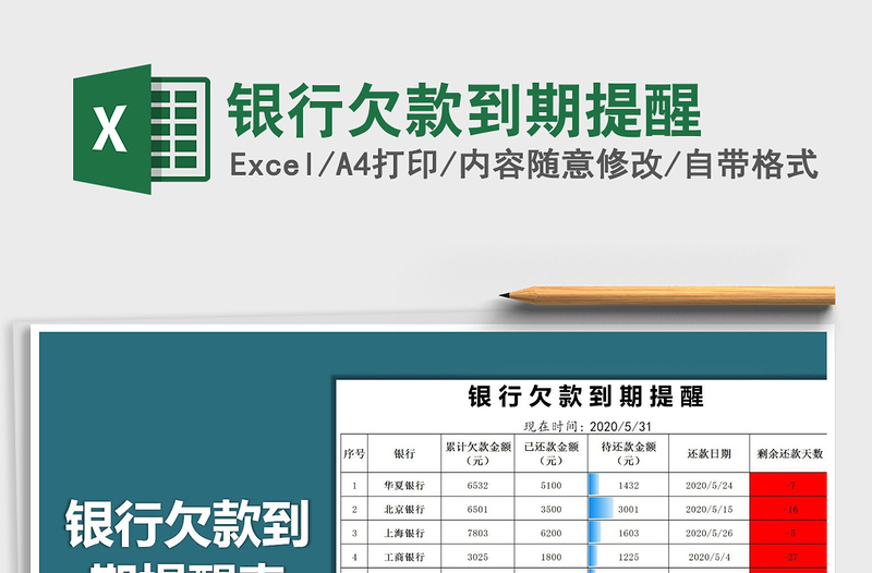 2025年银行欠款到期提醒