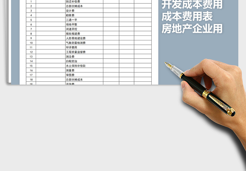 2025年房地产开发成本费用明细表