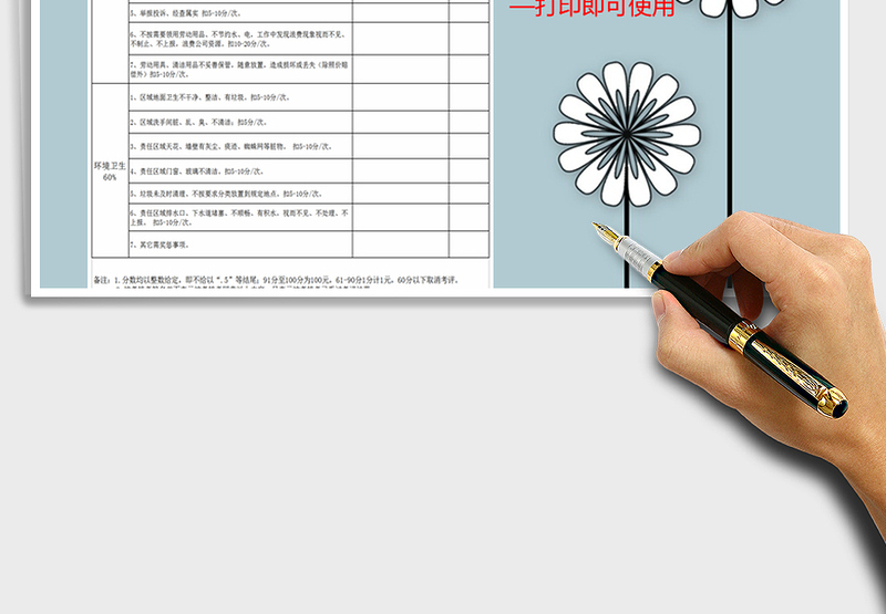 保洁绩效考核表
