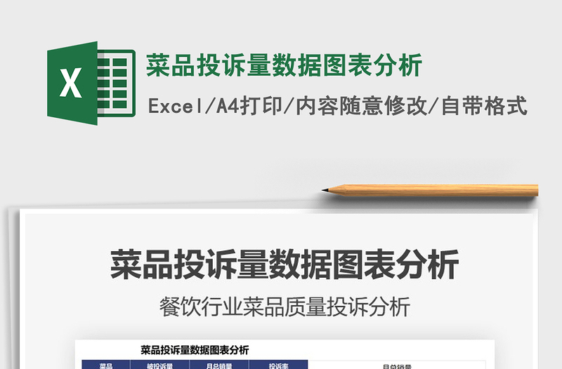 2025菜品投诉量数据图表分析免费下载