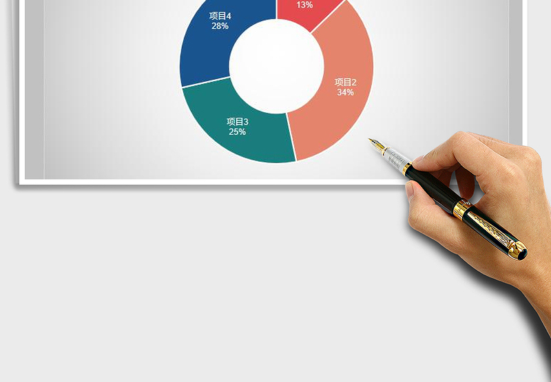 2025年小清新四色圆环图