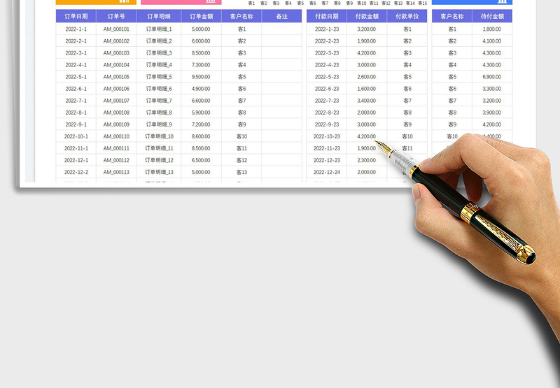 2025财务应收账款明细统计表免费下载