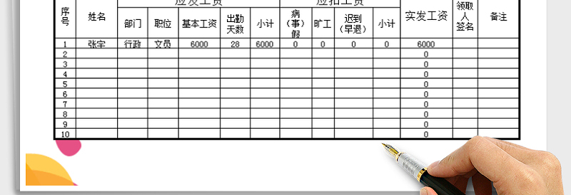 2025年工资发放表
