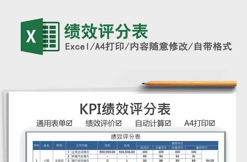 2025年绩效评分表