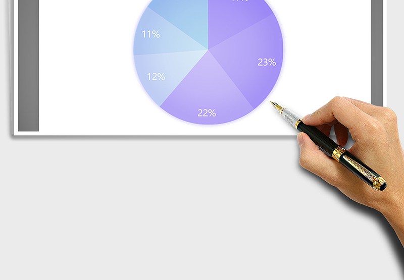 2025年清晰紫色系列饼形图免费下载