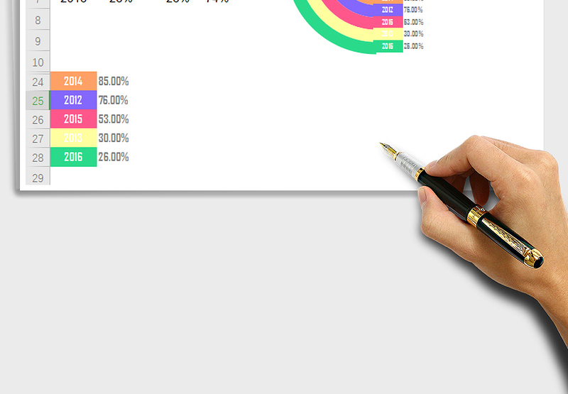 2025年变形多分类圆环图免费下载