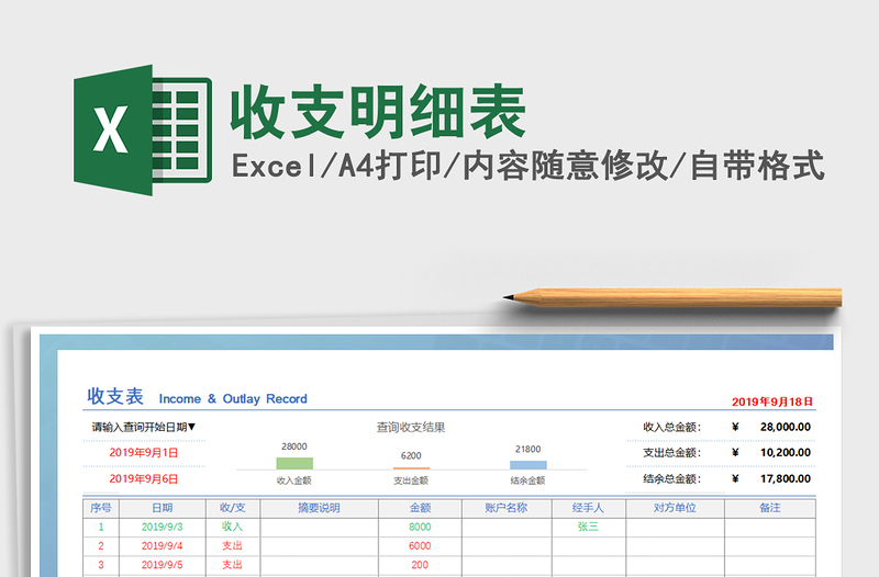 2025年收支明细表
