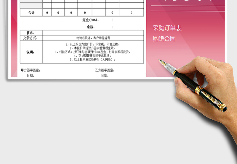 2025年购销合同采购订单表