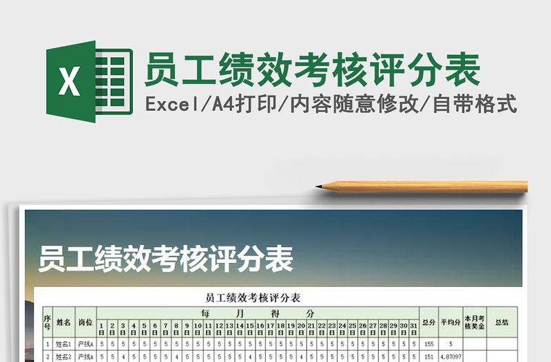 2025年员工绩效考核评分表