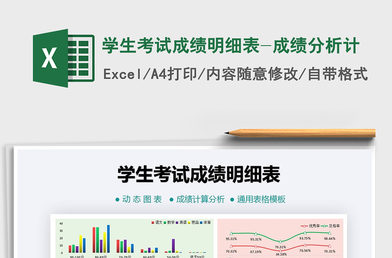 学生考试成绩明细表-成绩分析计