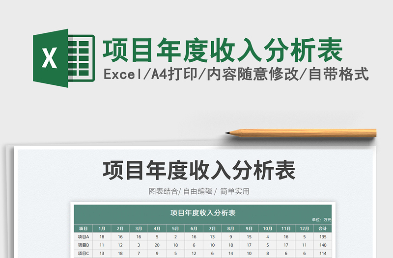 2025项目年度收入分析表免费下载